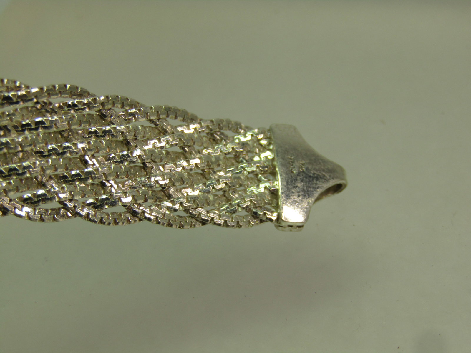 Vintage Sterling Braided/Woven Bracelet, 7.25" IBB. 1980's-1990's - 7