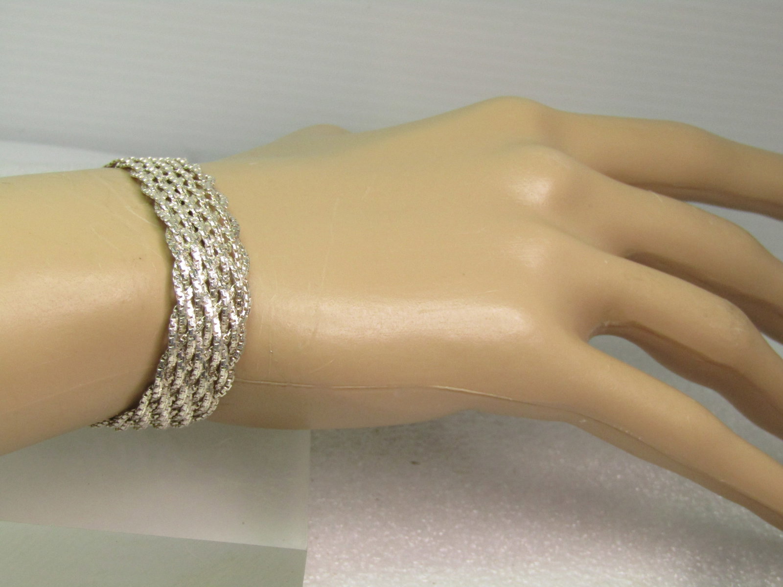 Vintage Sterling Braided/Woven Bracelet, 7.25" IBB. 1980's-1990's - 8