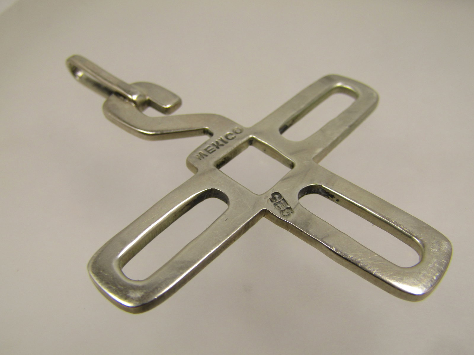 Vintage Sterling 2000 Pendant in Cross Form, Mexico, 90 20 - 6