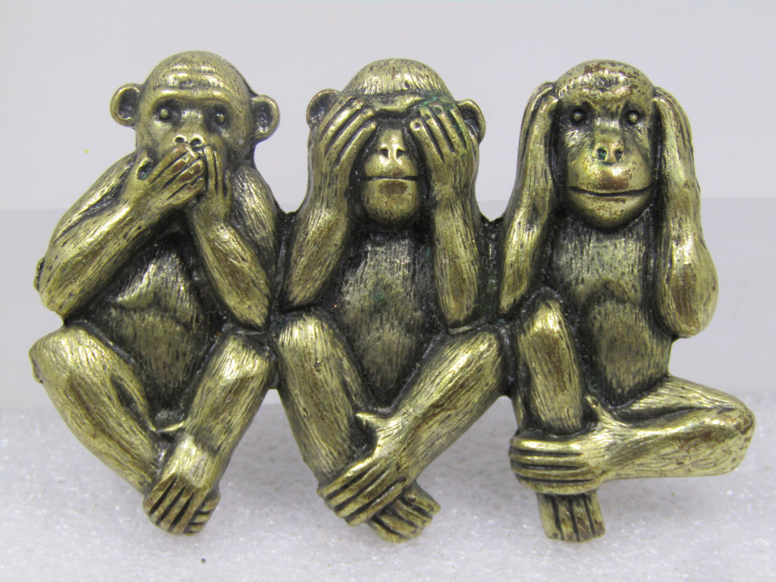 Vintage Speak See Hear No Evil Monkey Brooch, 1980's - 5