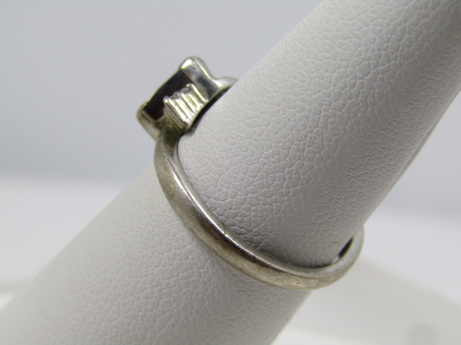 Vintage Sterling Garnet Diamond Ring, Sz. 7.25, 1980's - 2