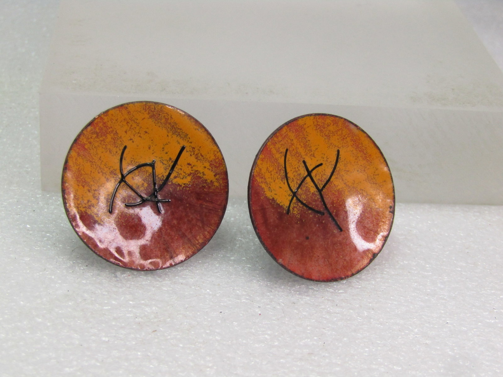 Vintage Enameled Copper Mod/Abstract Cufflinks, 191950's-1960's. - 4