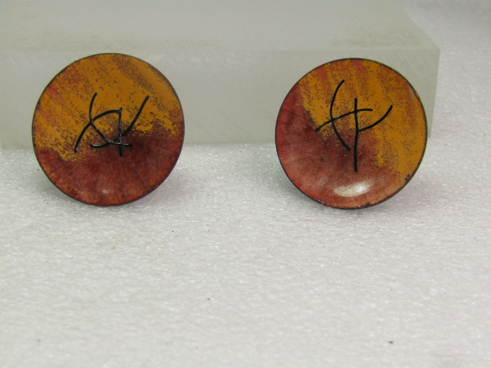 Vintage Enameled Copper Mod/Abstract Cufflinks, 191950's-1960's. - 5