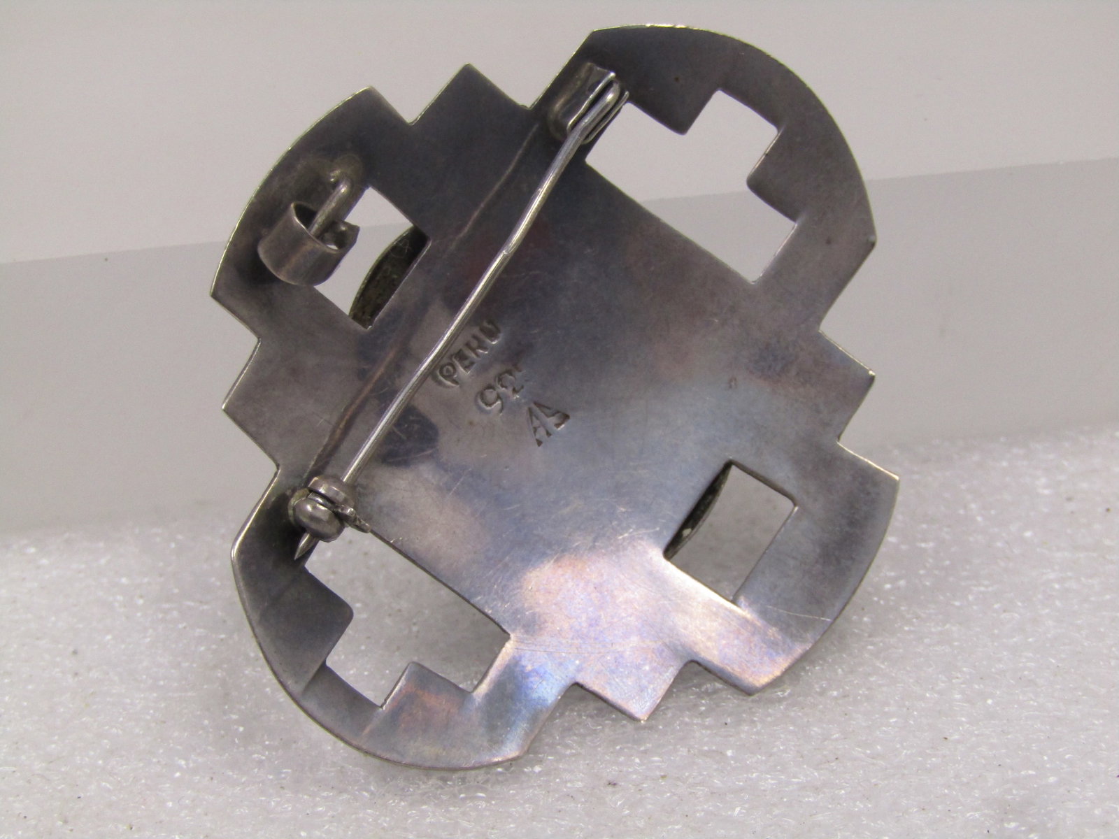 Vintage Sterling Peru Chakana Male Figural Brooch/Pendant, Signed AS, 1960's-1970's - 7