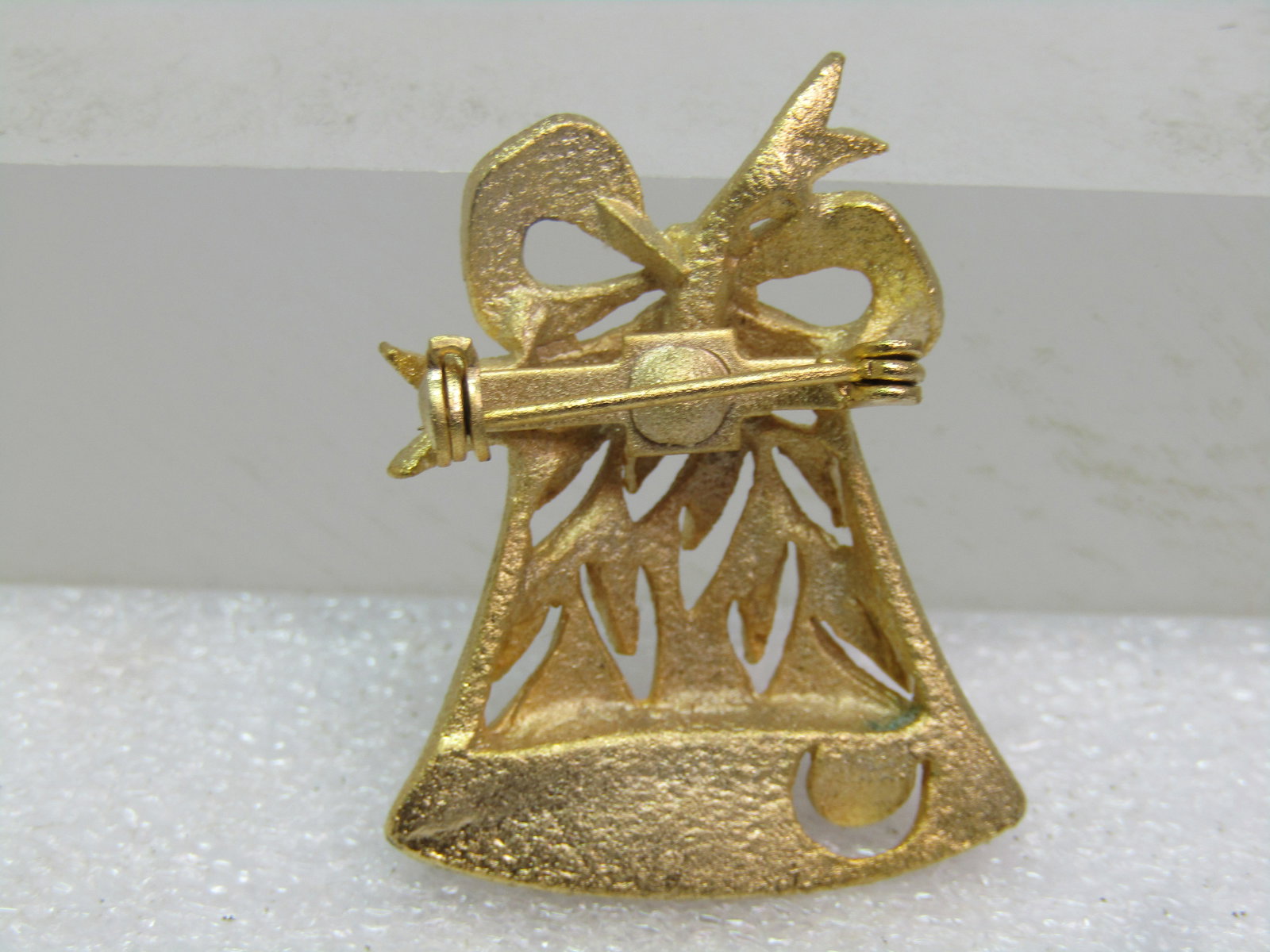 Vintage Bell Brooch, 1960's-1970's, Gold Tone, Christmas - 5