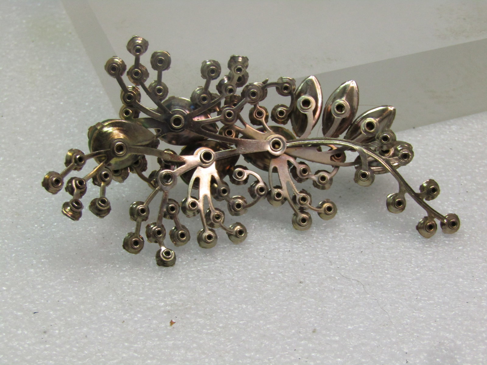 Vintage Green/Peacock Mixed Rhinestone Brooch, 1950's-1960's - 4