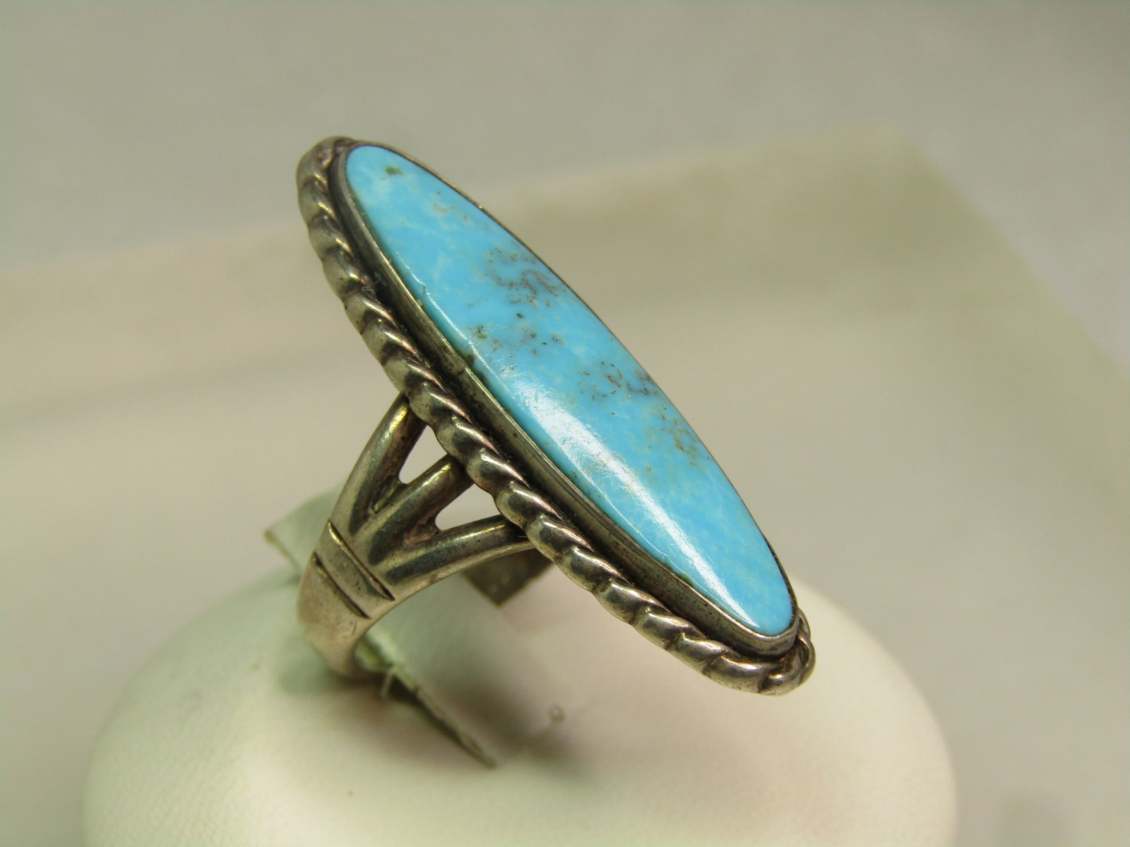 Vintage Sterling Southwestern Turquoise Ring, Bell Trading, Sz, 5, 1960's-1970's. - 2