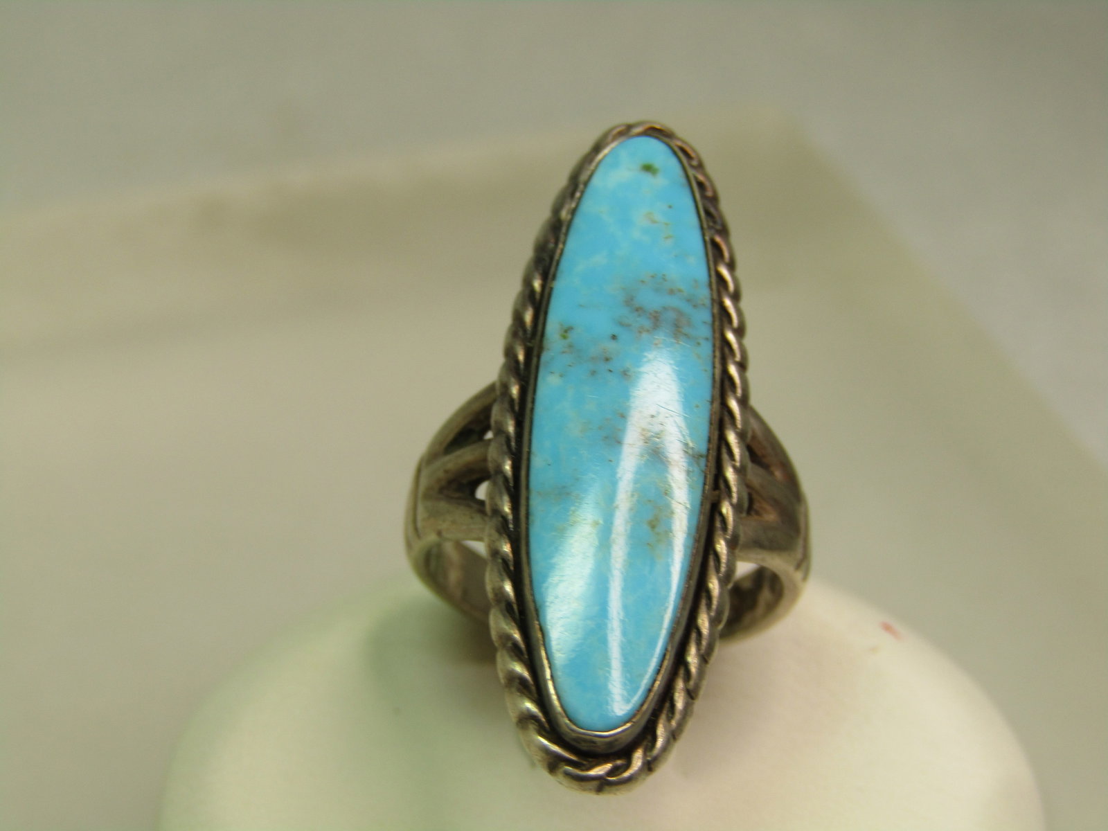 Vintage Sterling Southwestern Turquoise Ring, Bell Trading, Sz, 5, 1960's-1970's. - 4