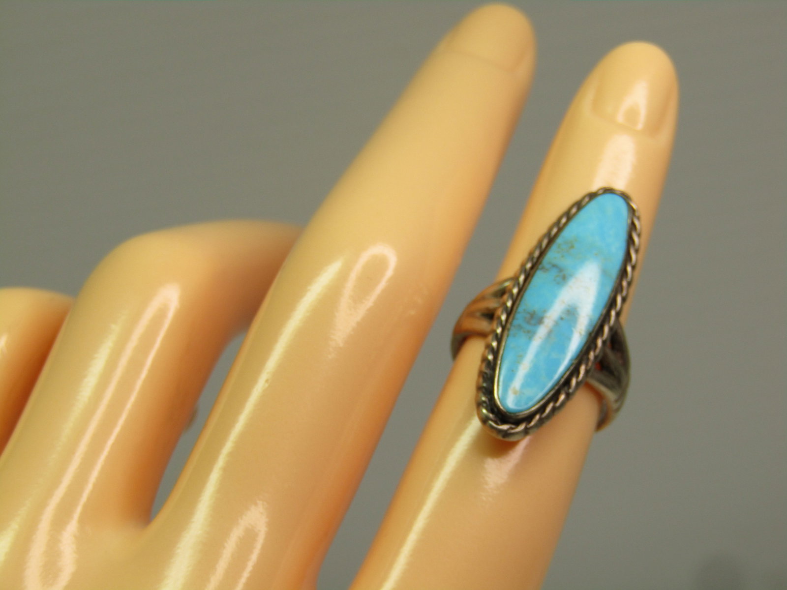 Vintage Sterling Southwestern Turquoise Ring, Bell Trading, Sz, 5, 1960's-1970's. - 7