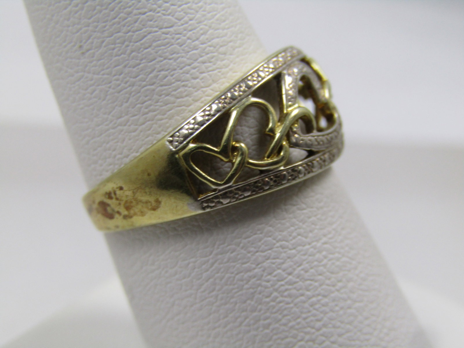 Vintage Sterling Heart Trail Ring, Sz. 8.25, Israel 1980's-1990's - 2