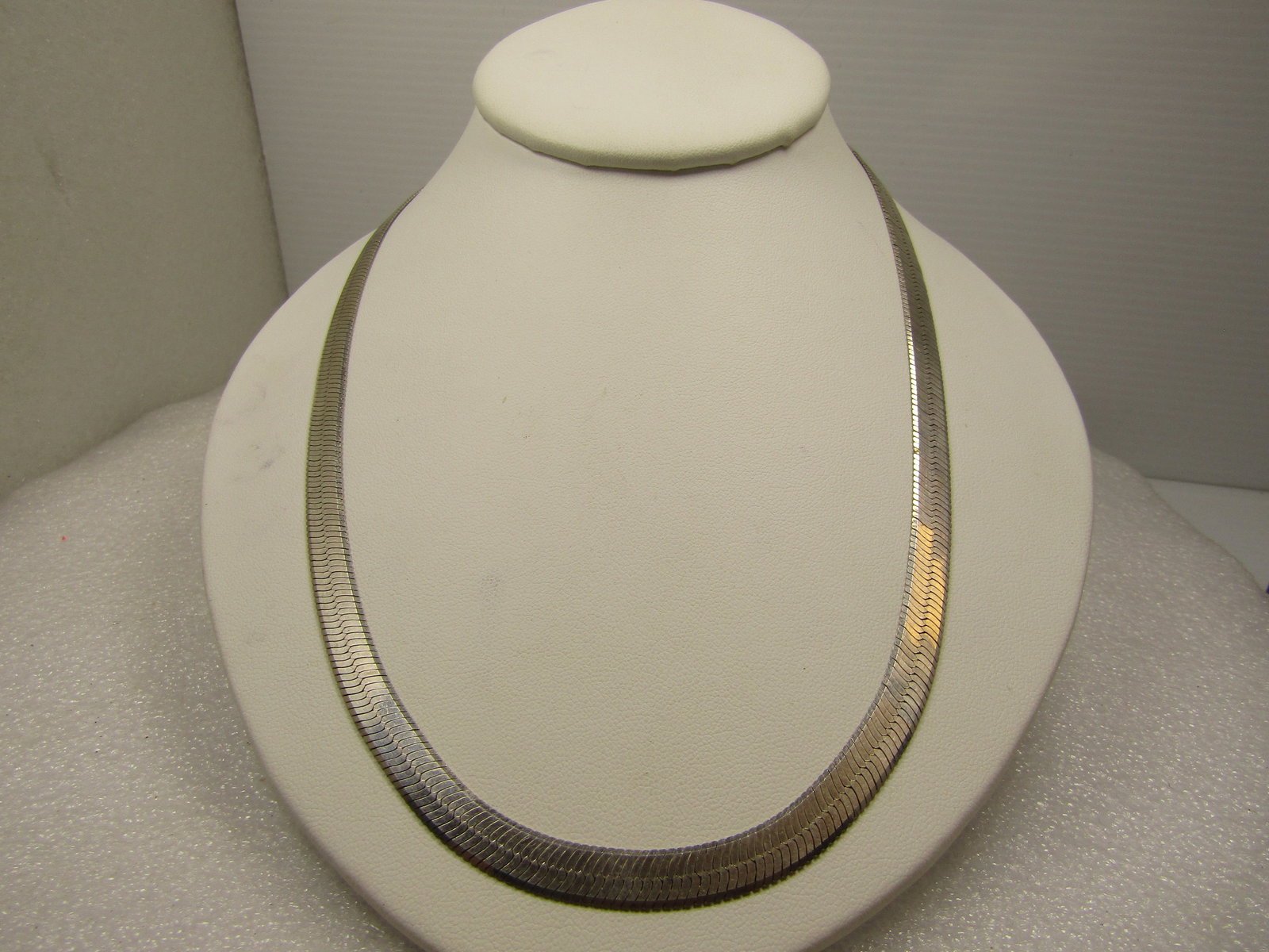 Vintage Sterling 7mm Wide Herringbone Necklace, Unisex, Signed Alfi, 1980's: Vintage Sterling 7mm Wide Herringbone Necklace, Unisex, Signed Alfi, 1980's. Lobster clasp and marked .925 and tests as sterling with an appx. weight of 24.09 grams. Very light typical wear and in