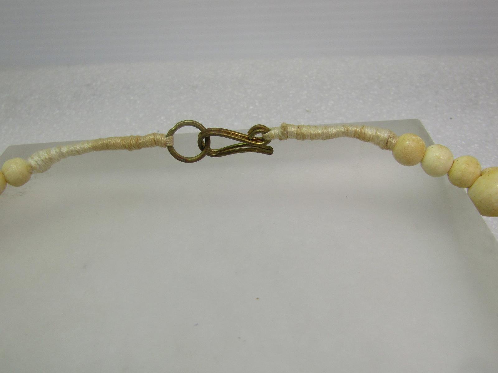 Vintage Carved & Beaded Bone Necklace, Five Strands, 19", 1980's, Tribal - 6