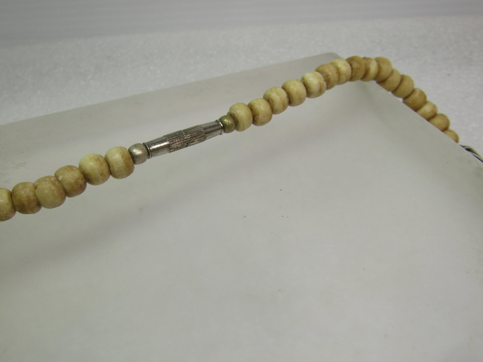 Vintage Painted Bone Beaded Necklace, Tribal, 18", 1970's-1980's - 8