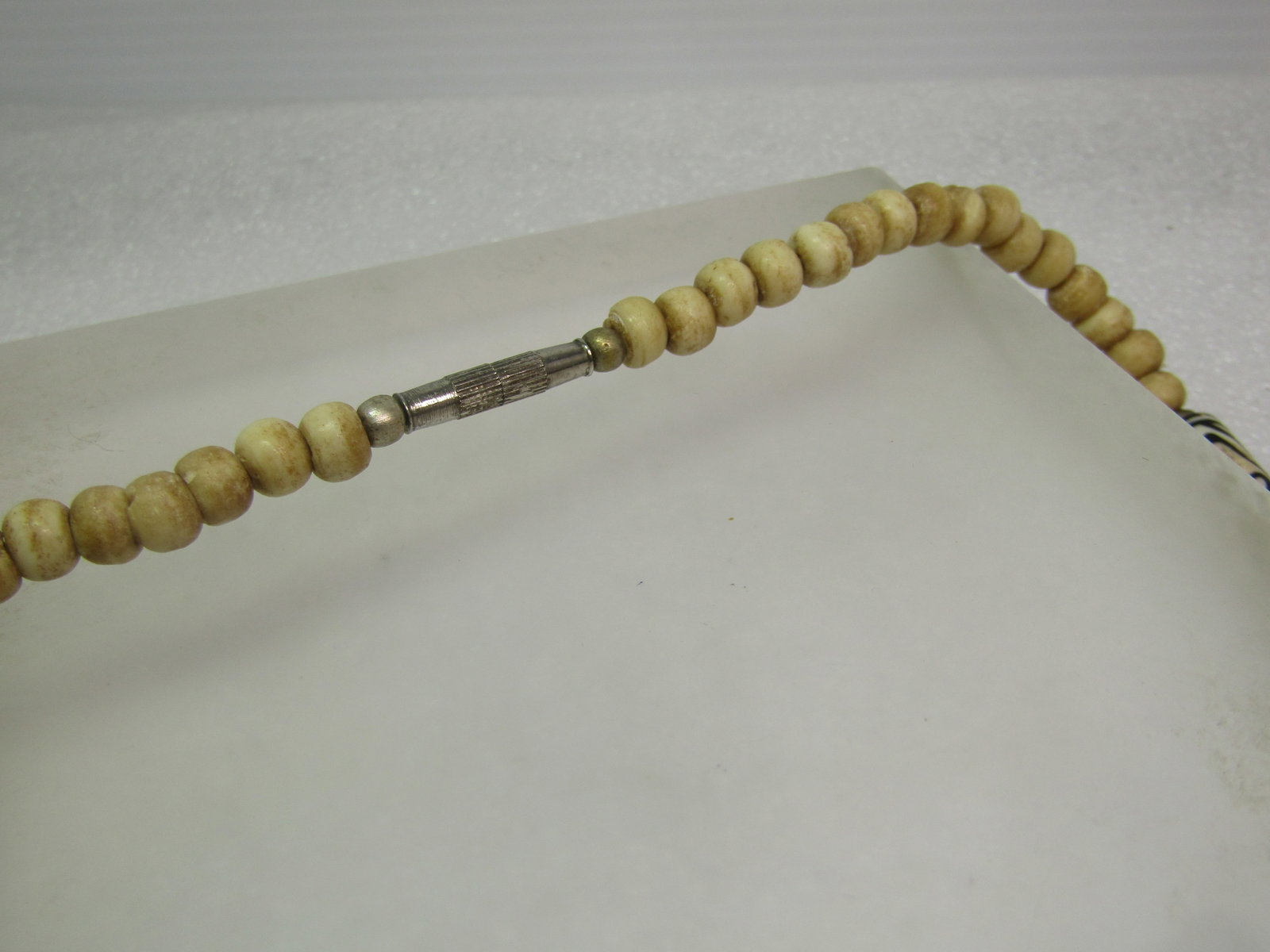 Vintage Painted Bone Beaded Necklace, Tribal, 18", 1970's-1980's - 9