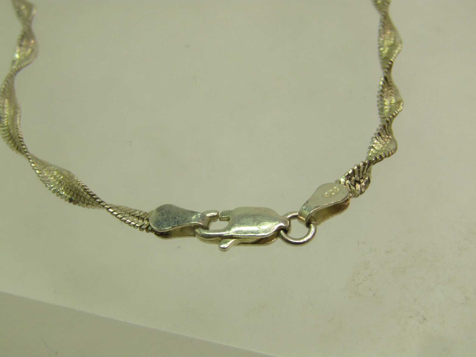 Vintage Sterling Twisted Herringbone Bracelet, 7.75", Unisex, 1980's-1990's - 3