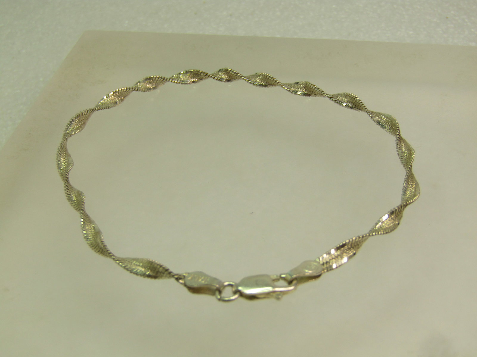 Vintage Sterling Twisted Herringbone Bracelet, 7.75", Unisex, 1980's-1990's - 5