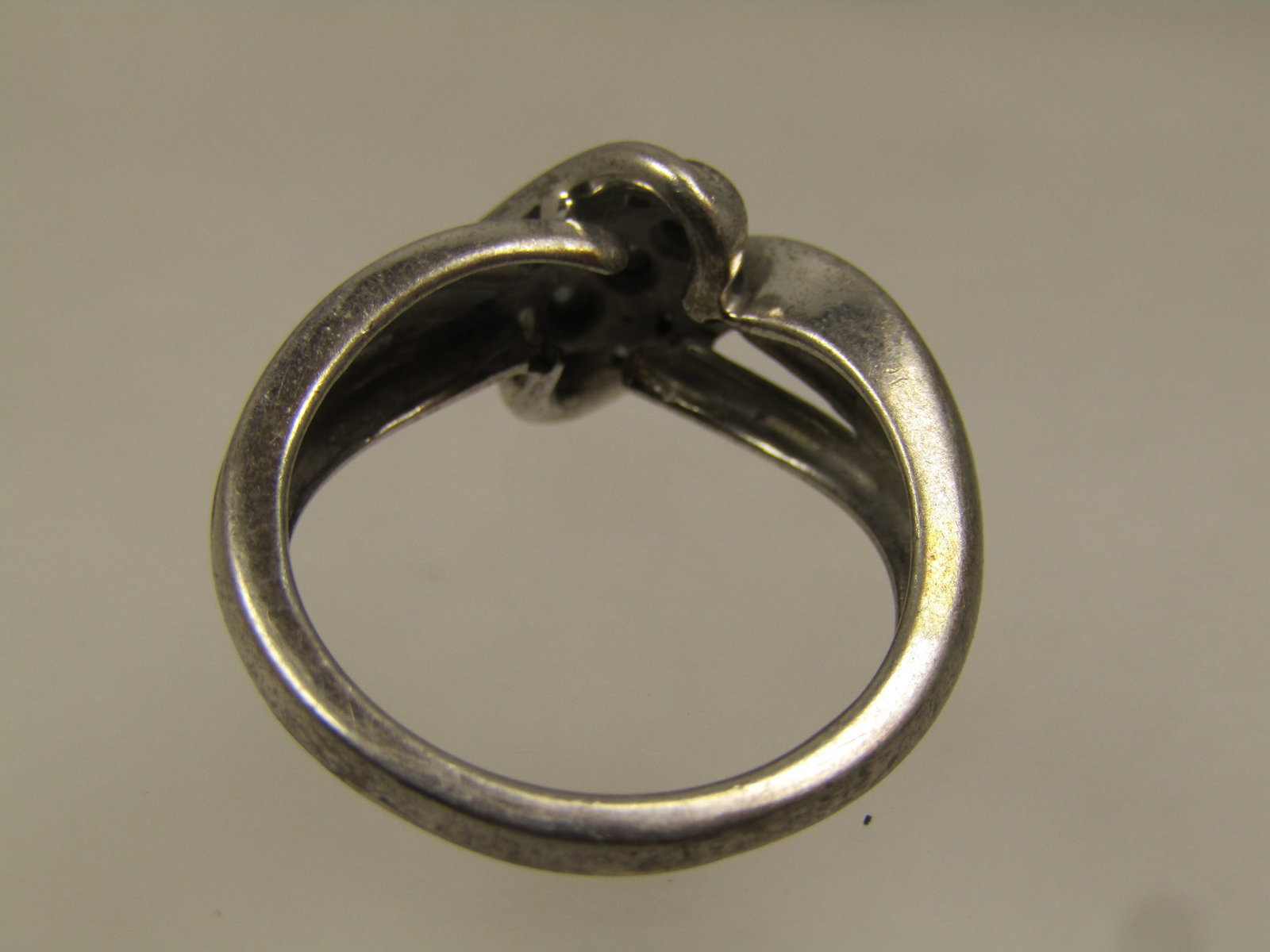 Vintage Sterling Diamond Ring, Bypass, Sz. 7.24, 1970's-1980's - 4
