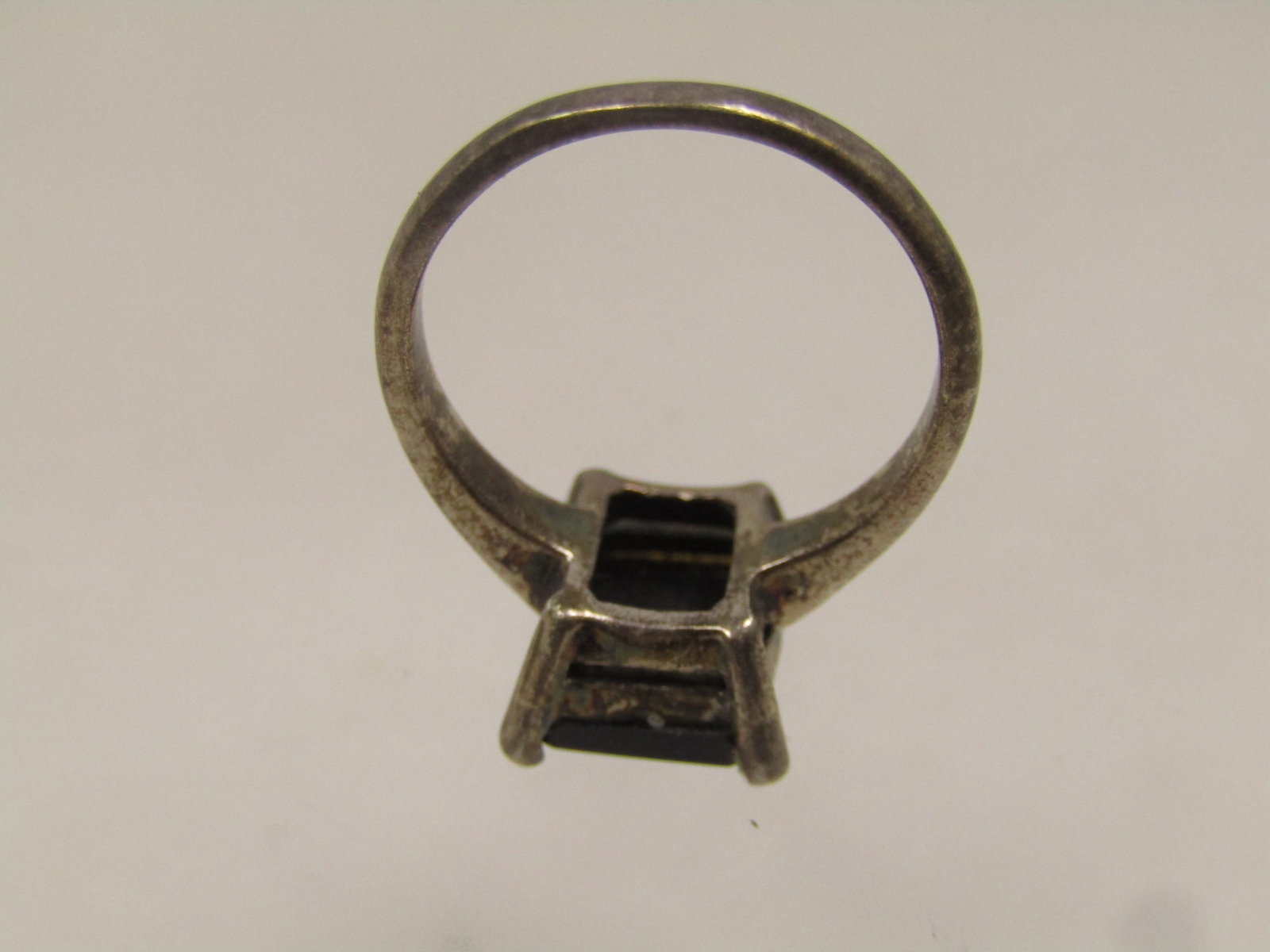 Vintage Sterling Black Onyx Ring, Rectangular Cut, Sz. 6, 1960's-1970's - 7