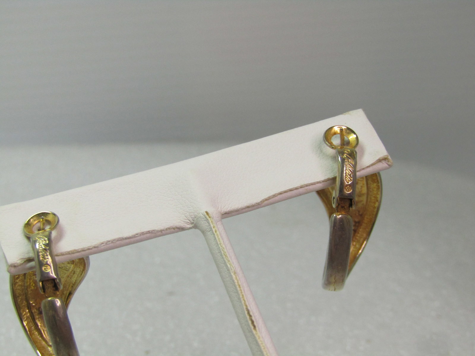 Vintage Goldette Enameled Hoop Earrings, Pierced, 1960's - 4