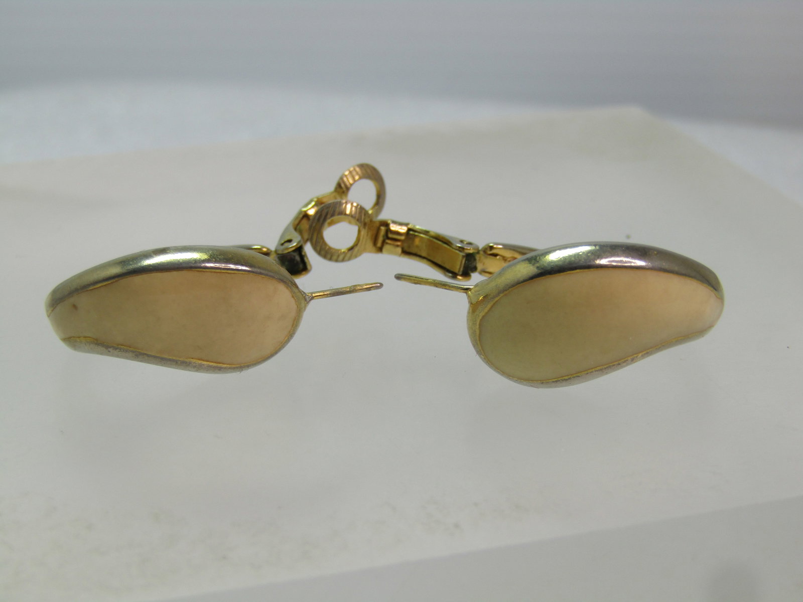Vintage Goldette Enameled Hoop Earrings, Pierced, 1960's - 5