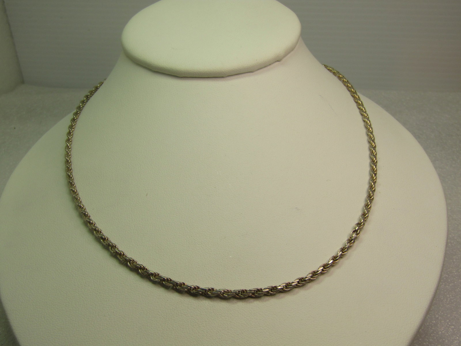 Vintage Sterling Rope Chain Necklace, 18", Unisex, 1980's, Signed HCT - 2
