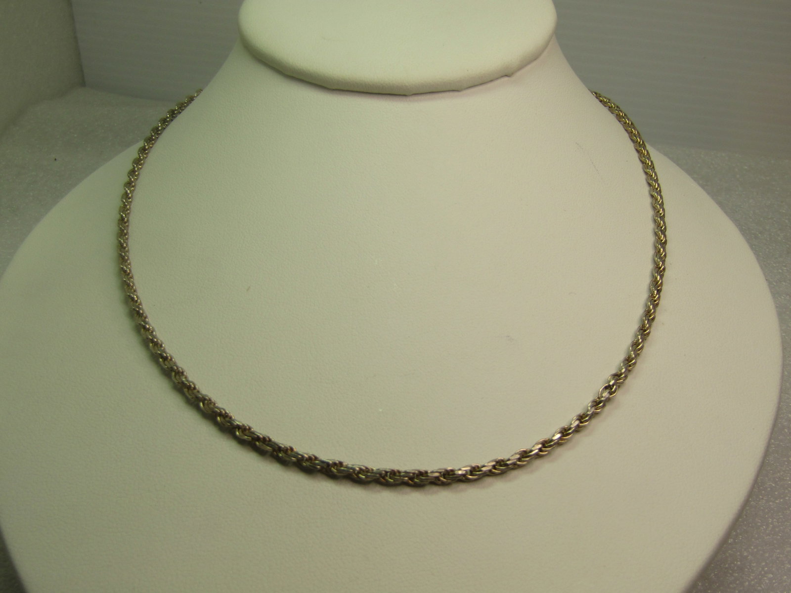Vintage Sterling Rope Chain Necklace, 18", Unisex, 1980's, Signed HCT - 3