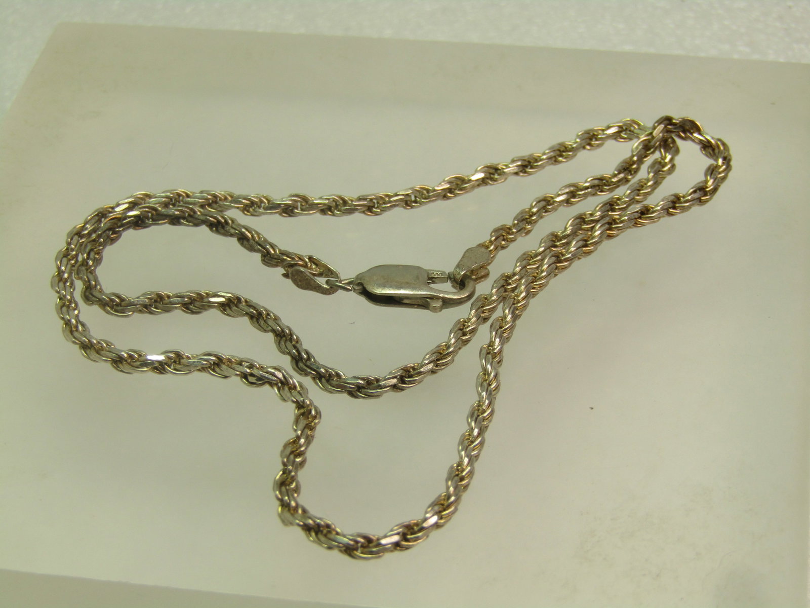 Vintage Sterling Rope Chain Necklace, 18", Unisex, 1980's, Signed HCT - 4