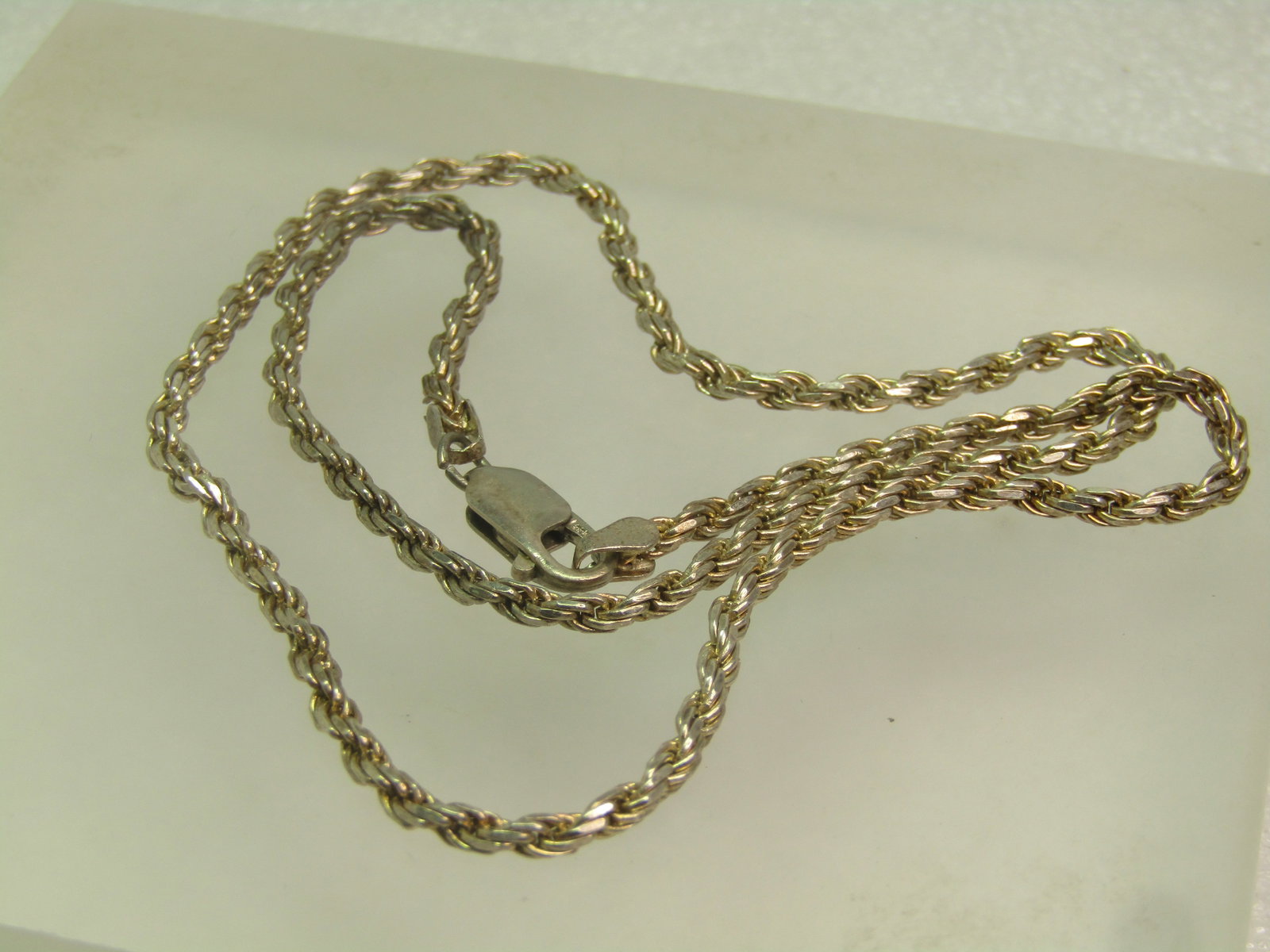 Vintage Sterling Rope Chain Necklace, 18", Unisex, 1980's, Signed HCT - 5