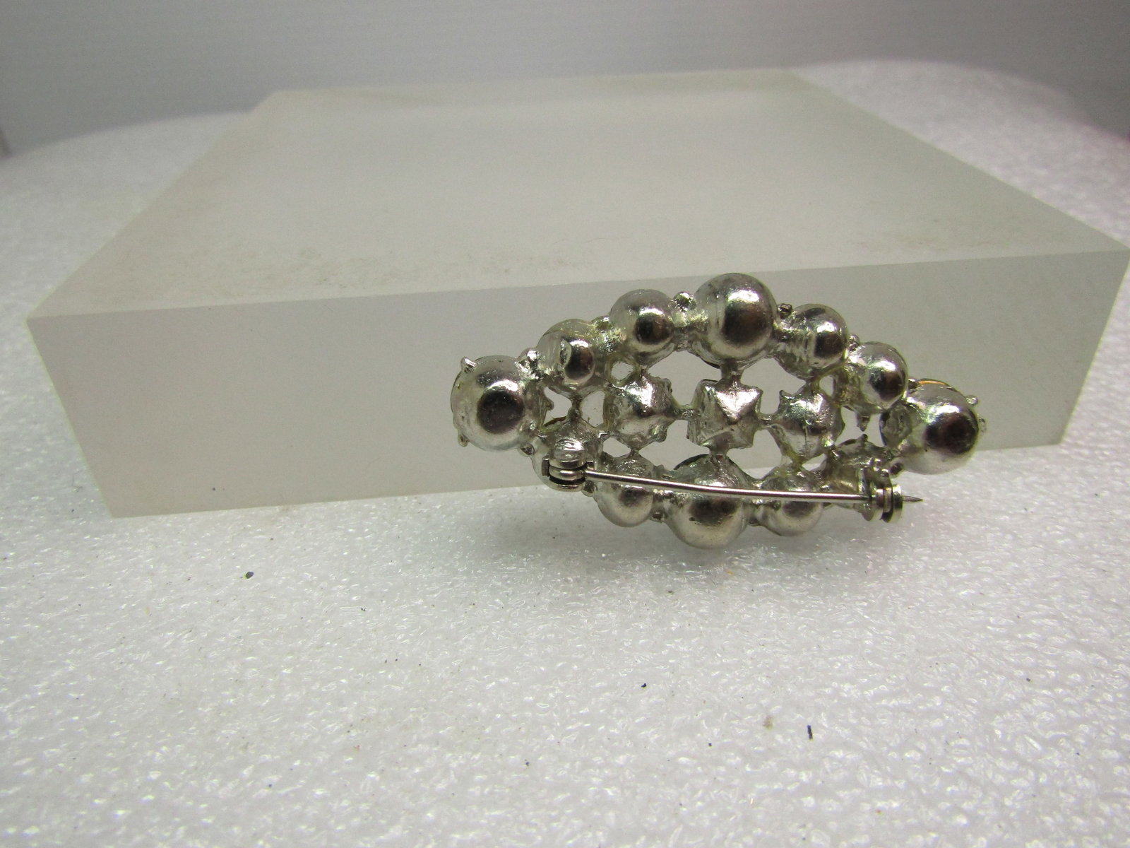 Vintage Blue & Clear Rhinestone Brooch, 1930's-1940's - 6