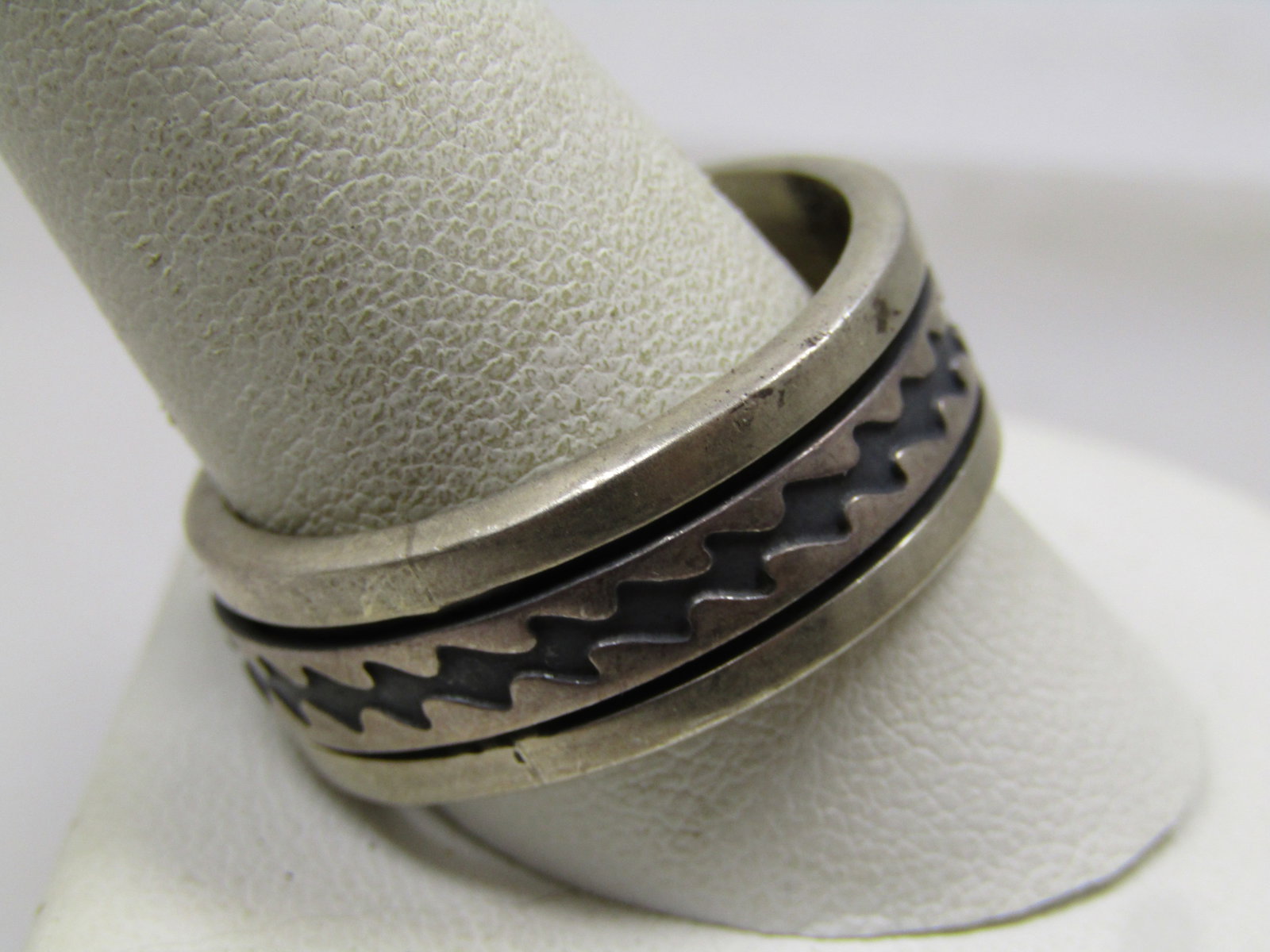 Vintage Sterling Spinner Band Ring, Sz. 13, Men's/Unisex, Mexico, 1980's-1990's - 3