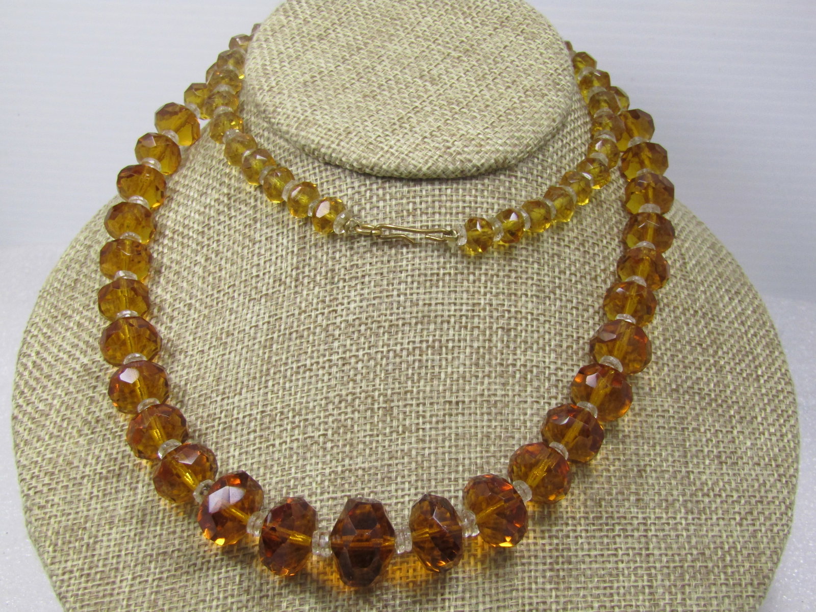 Vintage Faceted Graduated Crystal Beaded Necklace, 28". 1940's-1960's (1 of 6)