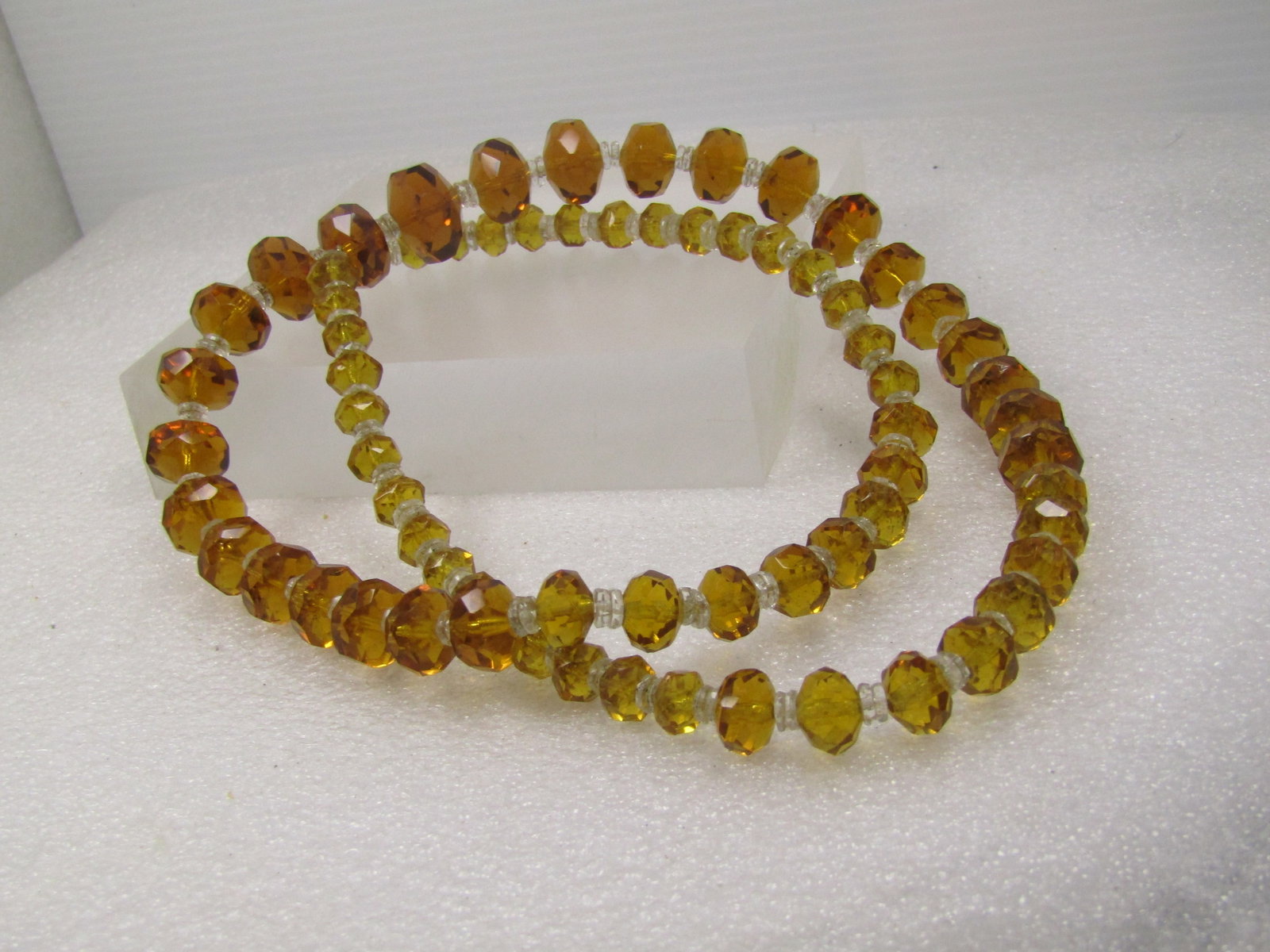 Vintage Faceted Graduated Crystal Beaded Necklace, 28". 1940's-1960's - 5
