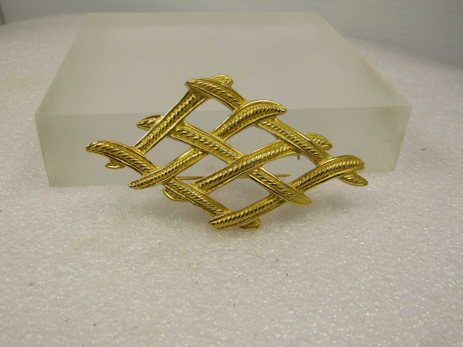 Vintage Trifari Wide Woven Textured Brooch, 1960's-1970's (1 of 5)
