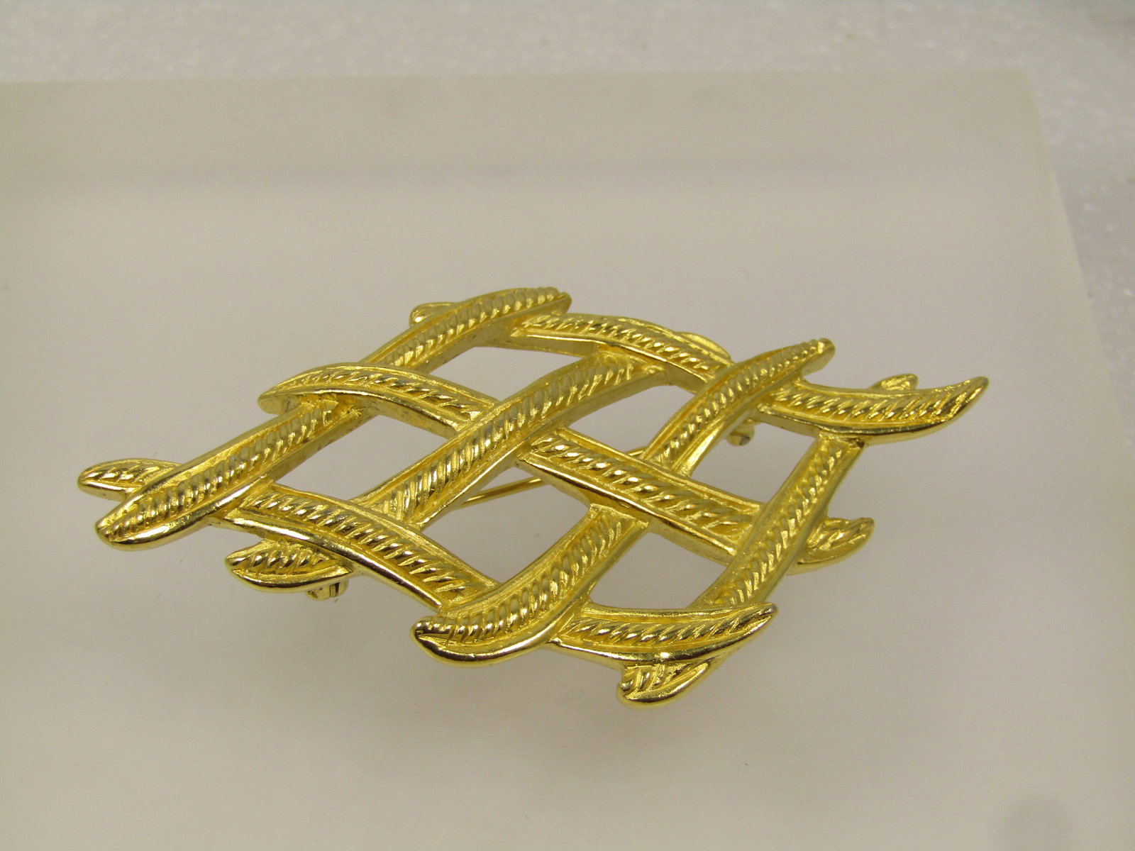 Vintage Trifari Wide Woven Textured Brooch, 1960's-1970's - 3