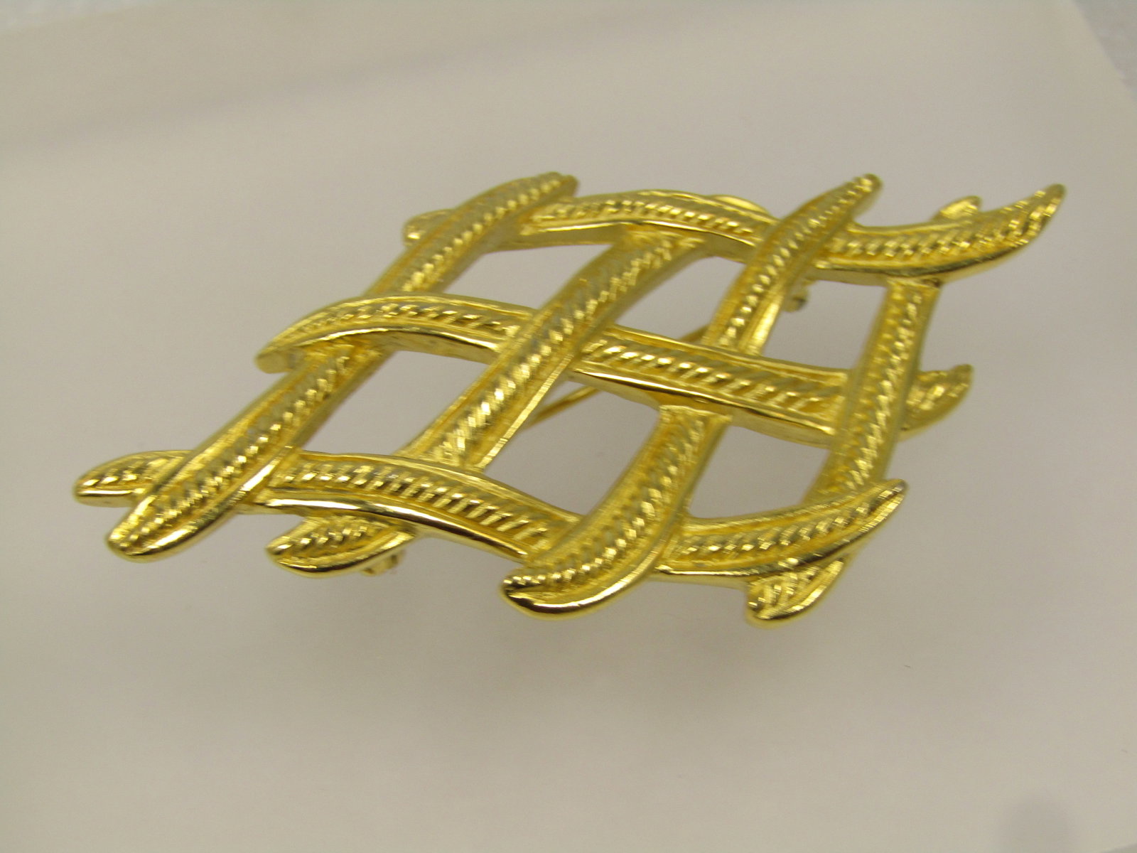 Vintage Trifari Wide Woven Textured Brooch, 1960's-1970's - 4