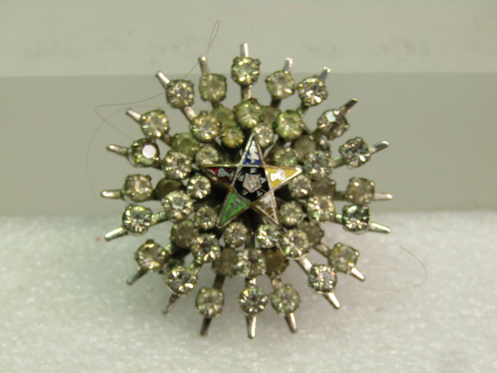 Vintage Rhinestone Eastern Star Brooch, 1950's-1960's - 2