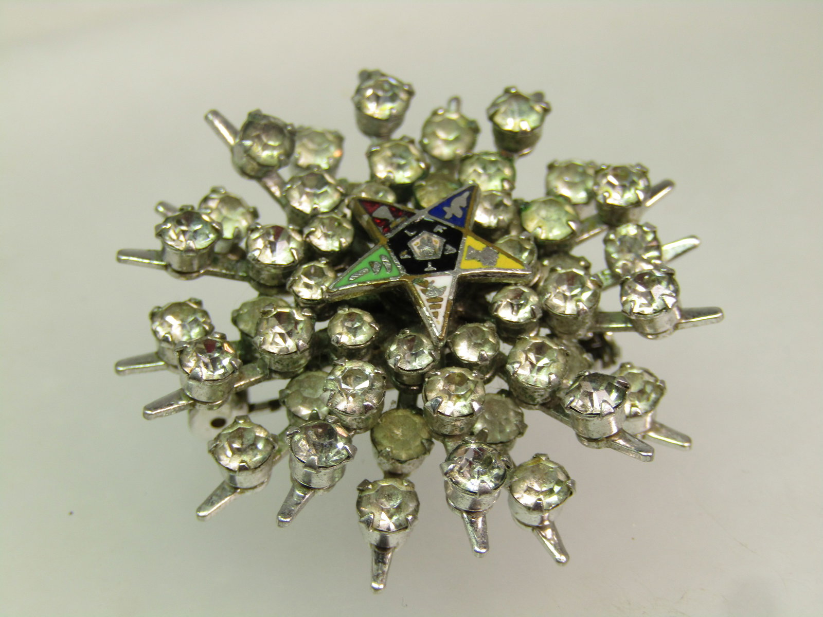 Vintage Rhinestone Eastern Star Brooch, 1950's-1960's - 4