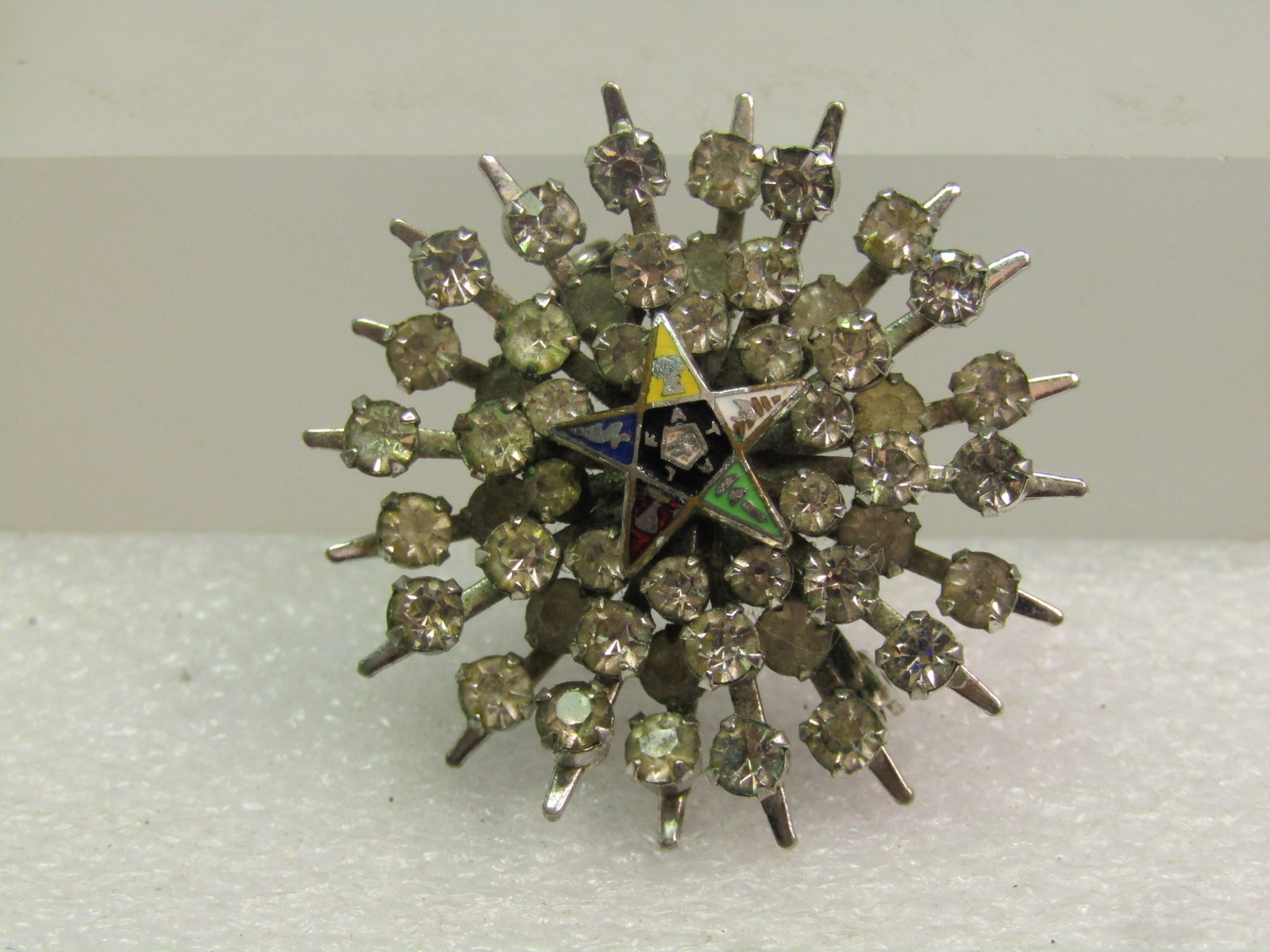 Vintage Rhinestone Eastern Star Brooch, 1950's-1960's - 5
