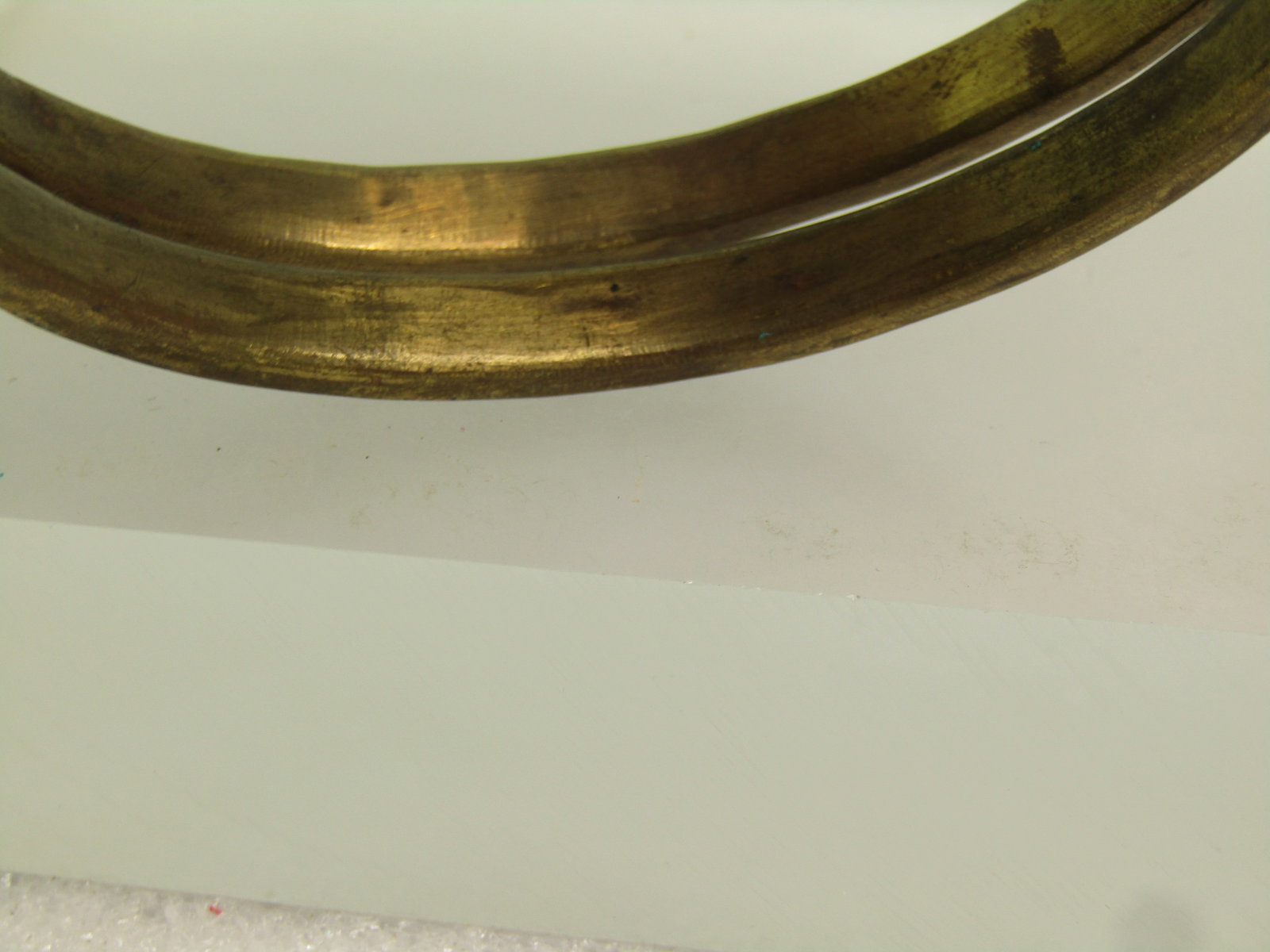 Vintage Pair Brass Inlaid Turquoise Chip Bangle Bracelets, 8.75", 1960's - 6