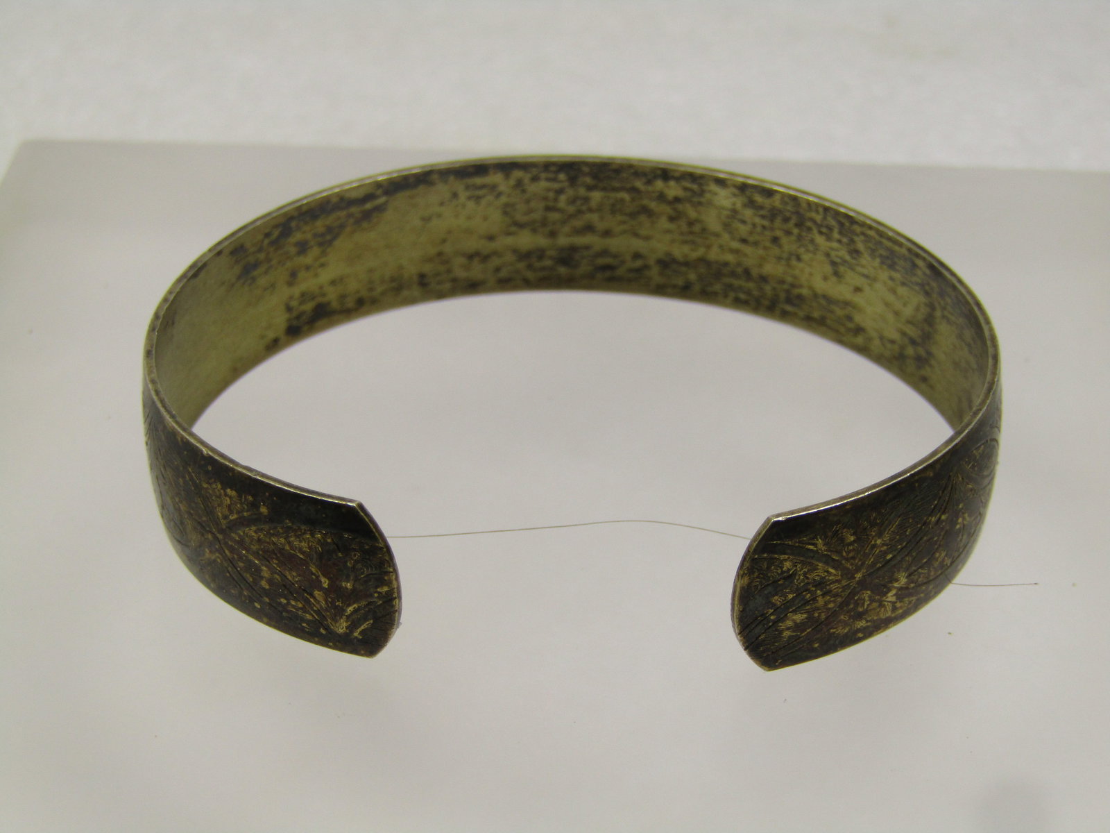 Vintage Sterling Engraved Cuff Bracelet, Danecraft, 7", 1940's-1950's - 4