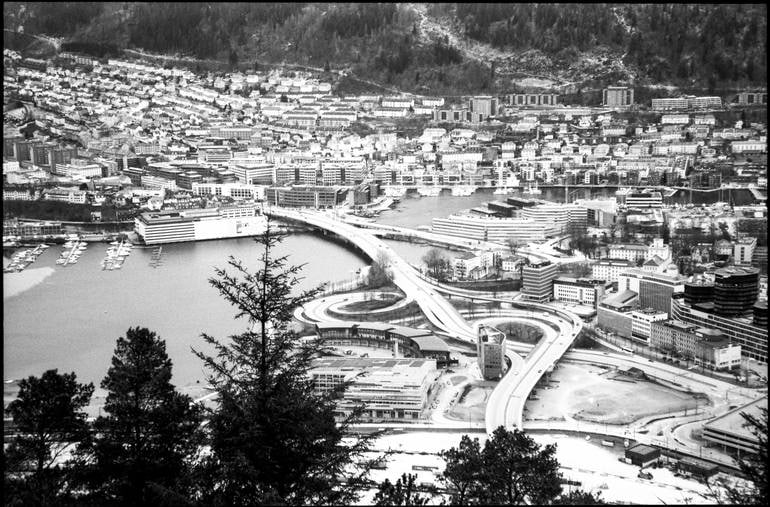 View From Mount Floyen, Bergen, Norway - Silver Gelatin Photograph: Title: View From Mount Floyen, Bergen, Norway - Silver Gelatin Photograph Dimensions: 20 x 16 in Medium: View from Mount Floyen, Bergen, Norway - Silver Gelatin Photograph - Limited Edition of 10 Paul