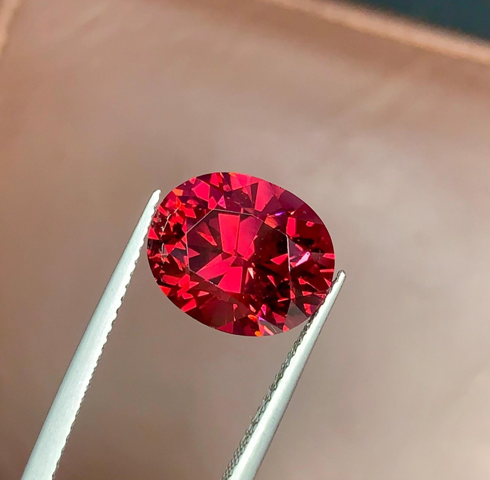 Cherry Red Unique Garnet Oval Cut Loose Gemstone From Tanzania - 9+ Carat