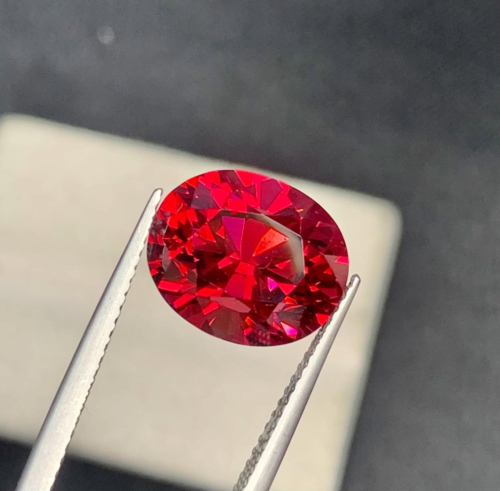 Cherry Red Unique Garnet Oval Cut Loose Gemstone From Tanzania - 9+ Carat - 3