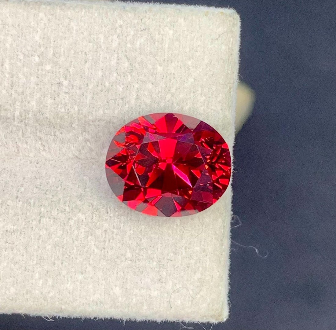 Cherry Red Unique Garnet Oval Cut Loose Gemstone From Tanzania - 9+ Carat - 4