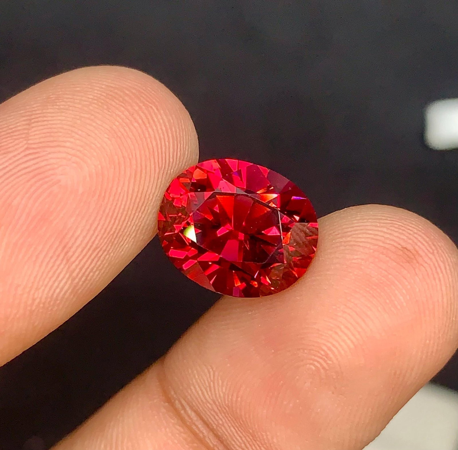 Cherry Red Unique Garnet Oval Cut Loose Gemstone From Tanzania - 9+ Carat - 7