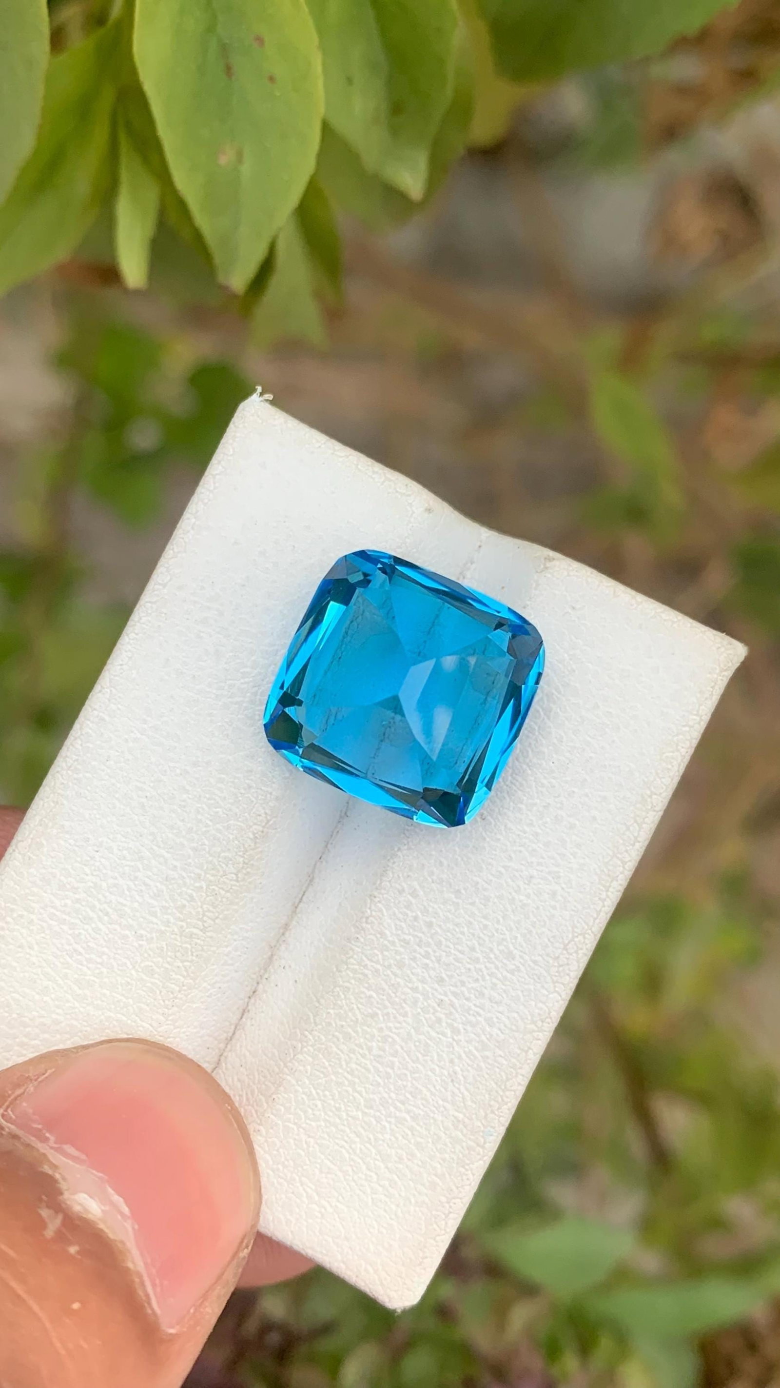Electric Blue Topaz Cushion Cut Loose Gemstone For Ring And Jewellery - 14.45 Carat - 6