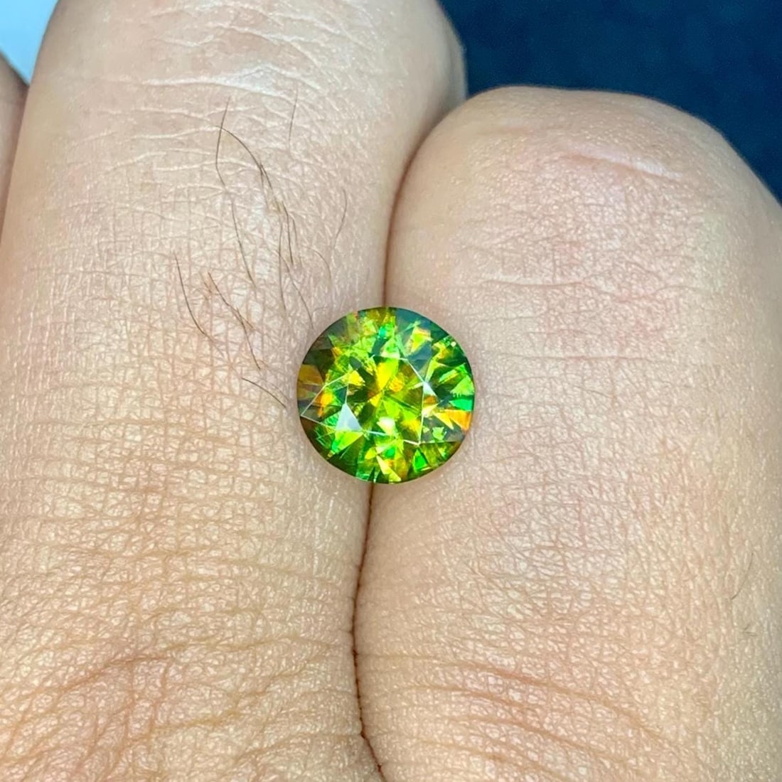 2.025 Carat Chrome Green Sphene Gemstone, Brilliant Round Cut Sphene Engagement Ring - 2
