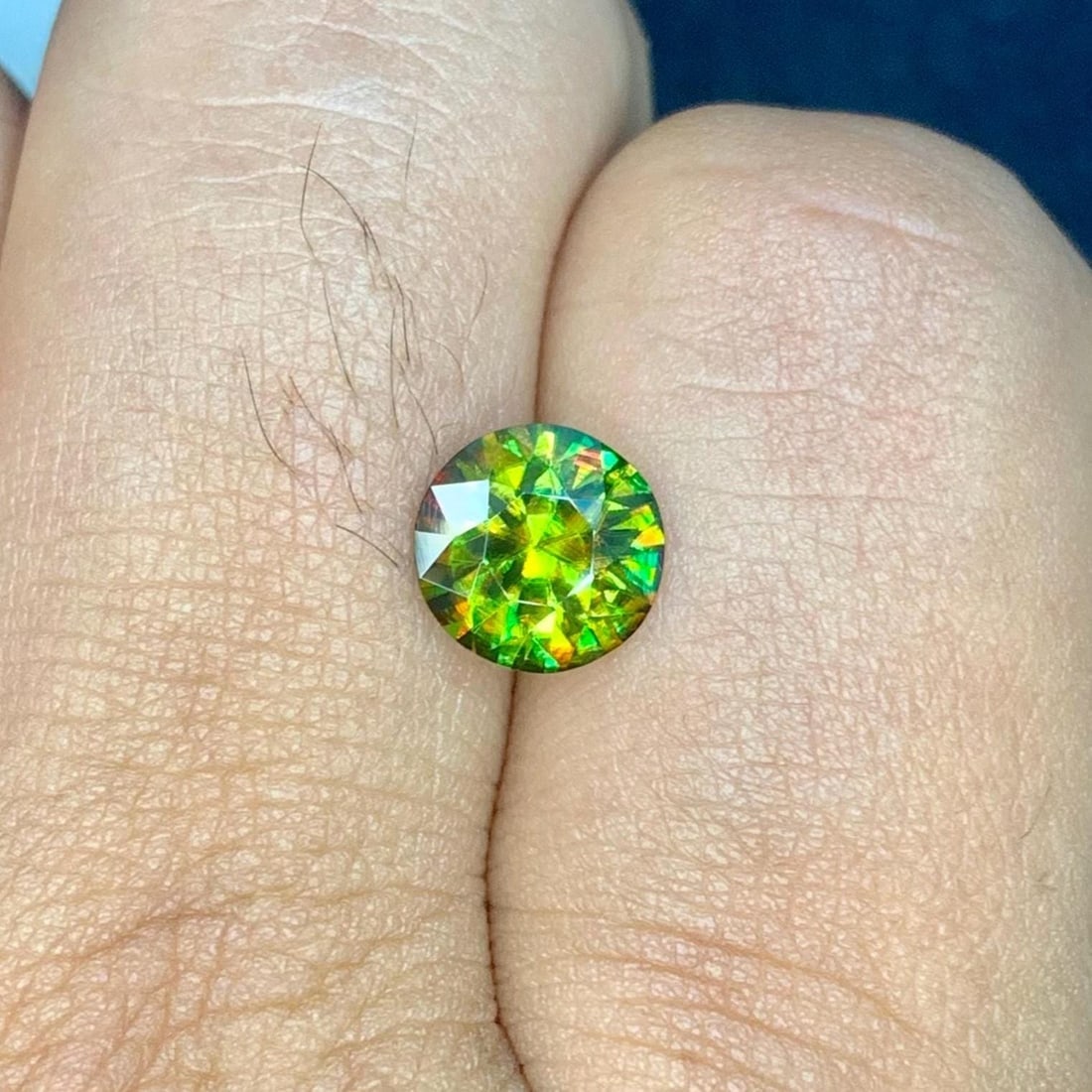 2.025 Carat Chrome Green Sphene Gemstone, Brilliant Round Cut Sphene Engagement Ring - 3