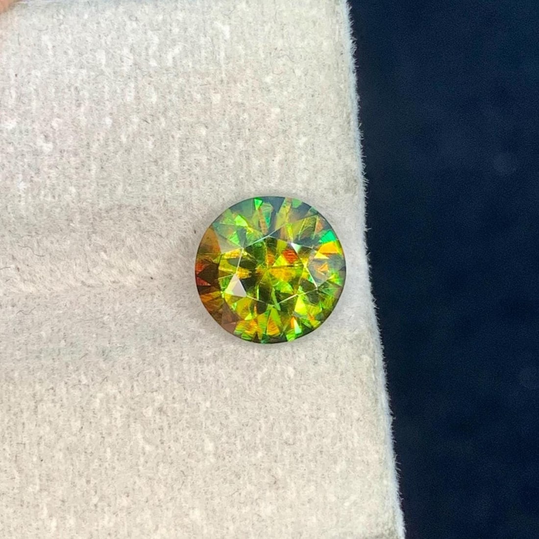 2.025 Carat Chrome Green Sphene Gemstone, Brilliant Round Cut Sphene Engagement Ring - 4