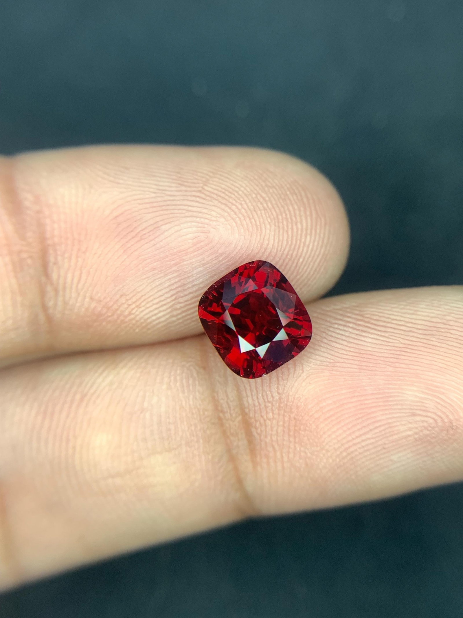 Pigeon Blood Burma Red Spinel Cushion Cut Gemstone - 2.390 Carat - 2